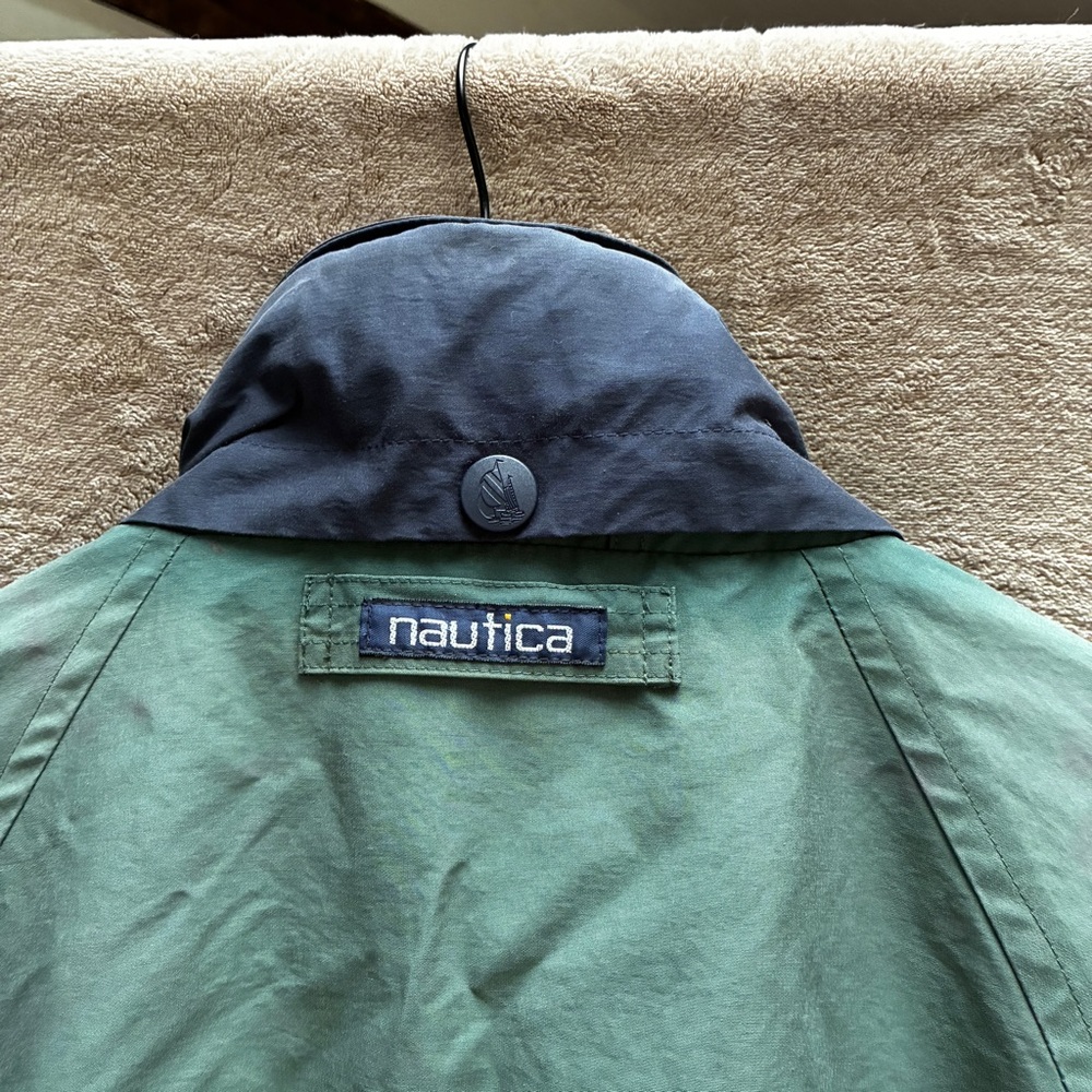 Vintage Nautica Challenge J-Class Sailing Jacket Green/Red Size L 1990s Preppy - Picture 7 of 14